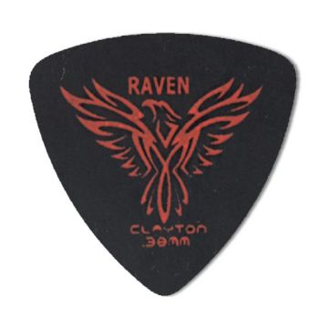 Preview van Clayton BRT38 BLACK RAVEN PICK ROUNDED TRIANGLE .38MM