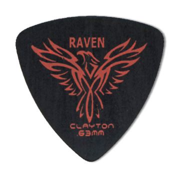 Preview van Clayton BRT63 BLACK RAVEN PICK ROUNDED TRIANGLE .63MM