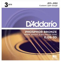 Thumbnail van D&#039;Addario EJ26-3D 3PACK Custom Light - Phosphor bronze