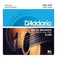 Thumbnail van D&#039;Addario EJ36 80/20 12-String Bronze Acoustic Guitar Strings, Light, 10-47