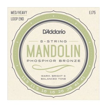 Preview van D&#039;Addario EJ75 Mandolin Strings, Phosphor Bronze, Medium/Heavy, 11.5-41