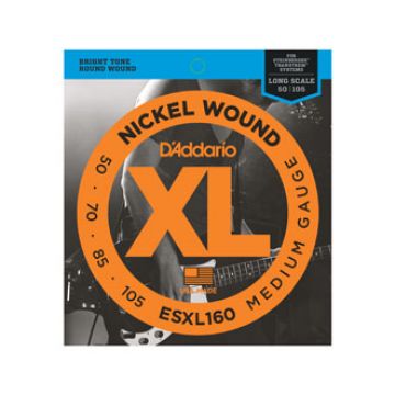Preview van D&#039;Addario ESXL160 Nickel Wound Bass, Medium, 50-105, Double Ball End, Long Scale
