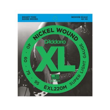 Preview van D&#039;Addario EXL220M Nickel Wound Bass, Super Light, 40-95, Medium Scale