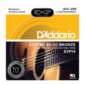 Preview van D&#039;Addario EXP14 Coated 80/20 Bronze, Light Top/Medium Bottom/Bluegrass, 12-56
