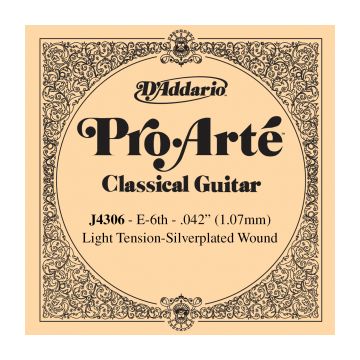 Preview van D&#039;Addario J4306 Pro-Art&eacute; Nylon Classical Guitar Single String, Light Tension, E6 Sixth String