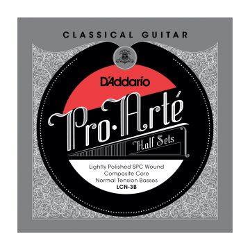 Preview van D&#039;Addario LCN-3B Pro-Arte Lightly Polished Silver Plated Copper on Composite Core Classical Guitar Half Set, Normal Tension