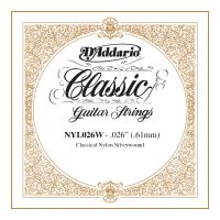 Thumbnail van D&#039;Addario NYL026W Silver-plated Copper Classical Single String .026