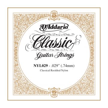 Preview van D&#039;Addario NYL029 Rectified Nylon Classical Guitar Single String .029