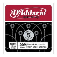 Thumbnail van D&#039;Addario PL009-5 Plain steel Electric or Acoustic 5 pack
