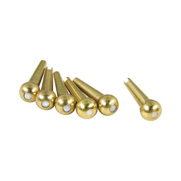 Preview van D&#039;Andrea TP4T  Tone Pins ~ Solid Brass with pearl dot ~ Set of 6