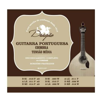 Preview van Drag&atilde;o D005 Guitarra Portuguesa  Coimbra Scale Medium tension