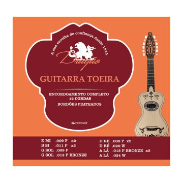 Preview van Drag&atilde;o D012 Guitarra Toeira 6 course silverplated