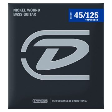 Preview van Dunlop DBN45125T STANDARD SERIES NICKEL WOUND TAPERED BASS STRINGS 45-125 | 5-STRING