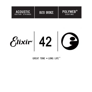 Preview van Elixir 13142 Polyweb .042 Round Wound 80/20 Bronze Acoustic guitar