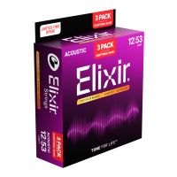 Thumbnail van Elixir 16569- 3 pack Nanoweb Phosphor Bronze Light 16052