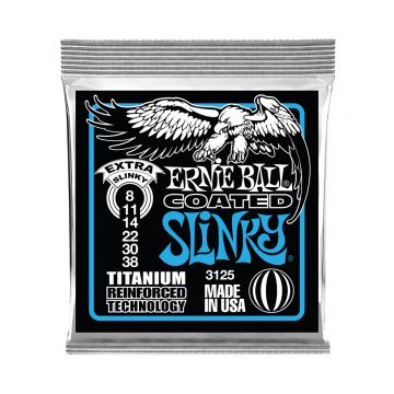 Preview van Ernie Ball 3125 Extra Slinky Coated Titanium RPS Electric Guitar Strings - 8-38 Gauge