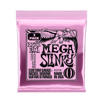 Preview van Ernie Ball 3213 MEGA SLINKY NICKEL WOUND ELECTRIC GUITAR STRINGS 10.5-48 GAUGE - 3 PACK