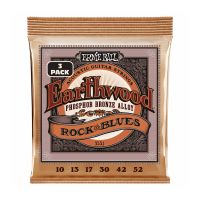 Thumbnail van Ernie Ball 3551 ROCK AND BLUES W/PLAIN G EARTHWOOD PHOSPHOR BRONZE ACOUSTIC GUITAR STRINGS 10-52 GAUGE - 3 PACK