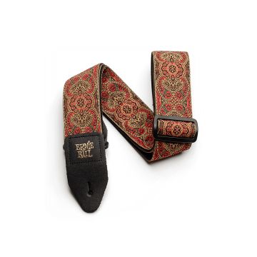 Preview van Ernie Ball 4162 CLASSIC JACQUARD GUITAR STRAP/BASS STRAP - CRIMSON PAISLEY