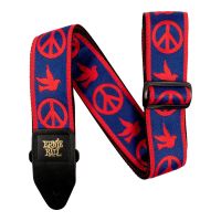 Thumbnail van Ernie Ball 4698 CLASSIC JACQUARD GUITAR STRAP/BASS STRAP - RED &amp; BLUE PEACE LOVE DOVE
