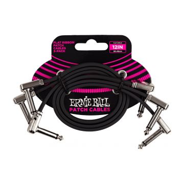 Preview van Ernie Ball 6222 12&rdquo; Flat Ribbon Patch Cable 3-Pack (30cm)