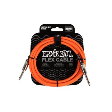 Preview van Ernie Ball 6416 FLEX INSTRUMENT CABLE STRAIGHT/STRAIGHT 10FT - ORANGE