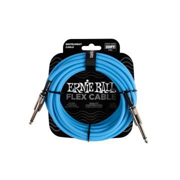 Preview van Ernie Ball 6417 FLEX INSTRUMENT CABLE STRAIGHT/STRAIGHT 20FT - BLUE