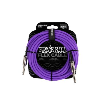 Preview van Ernie Ball 6420 FLEX INSTRUMENT CABLE STRAIGHT/STRAIGHT 20FT - PURPLE