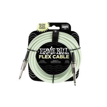 Preview van Ernie Ball 6437 FLEX INSTRUMENT CABLE STRAIGHT/STRAIGHT 20FT - GLOW IN DARK