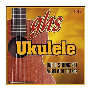 Preview van GHS H-L8 Set Lili&#039;u 8 String, Black Nylon/Silverwound