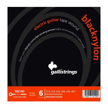 Preview van Galli BN140 Black Nylon tapewound Guitar MEDIUM