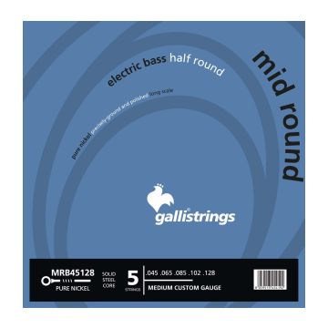 Preview van Galli MRB45128 5 STRINGS MEDIUM CUSTOM Pure Nickel half round