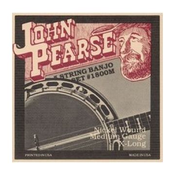 Preview van John Pearse 1800M 5 string Banjo Nickel Wound Medium