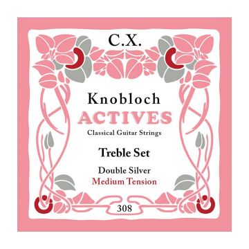 Preview van Knobloch 308CX Actives Medium tension Double Silver CX carbon Treble set