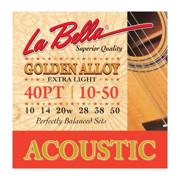 Preview van La Bella 40PT Extra Light Golden Alloy Wound