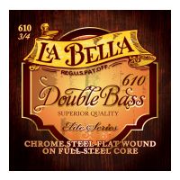 Thumbnail van La Bella 610 Chrome Steel Flat Wound on Full Steel Core