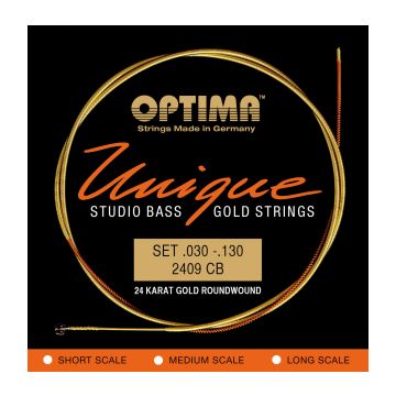 Preview van Optima 2409 CB Unique studio Gold strings  24 Karat gold Super Long scale Tapered B