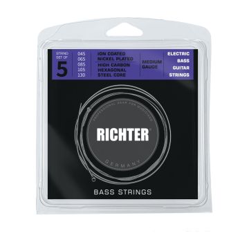 Preview van RICHTER 1808 Electric Bass Strings 5 String, Medium Gauge, 045 - 130
