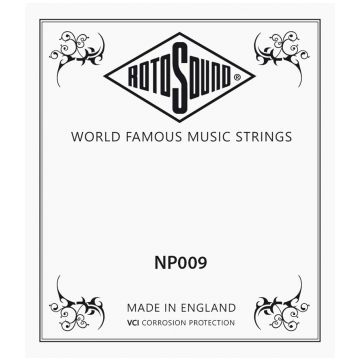 Preview van Rotosound NP009 .009 string for electric/acoustic guitar, stainless steel