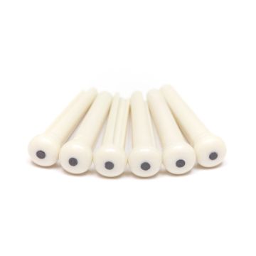 Preview van TUSQ PP-1122-00 TUSQ TRADITIONAL BRIDGE PINS (Martin) WHITE WITH 2MM BLK DOT