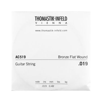 Preview van Thomastik AC519 Single .019 Bronze Flat Wound (High E from 210set )