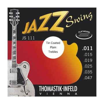 Preview van Thomastik JS111T Jazz Swing Flat wound Tin plated trebles